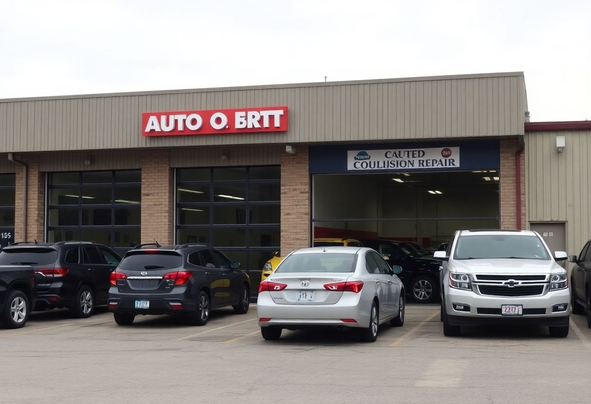 Security cameras monitoring the vehicle lot and entrance of an auto body shop in Ontario