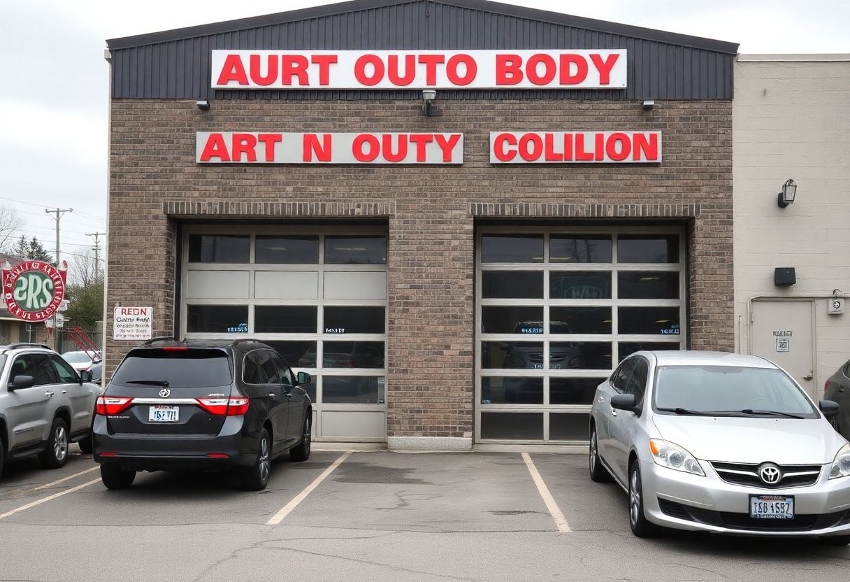 Security cameras monitoring the vehicle lot and entrance of an auto body shop in Ontario