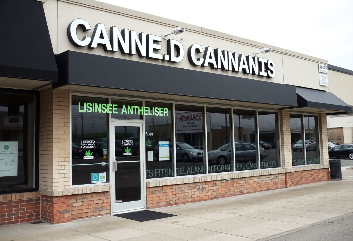Security cameras and access control system installed at a cannabis retail dispensary entrance in Ontario