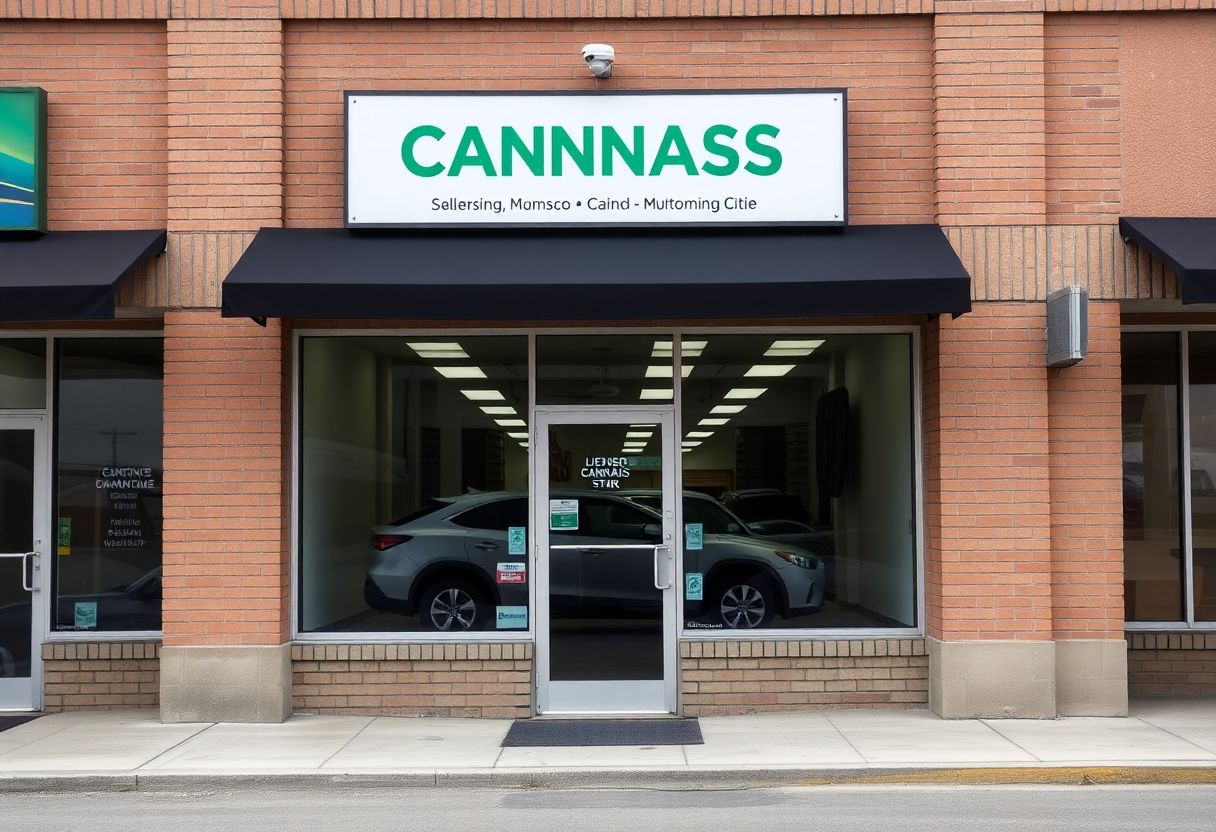 Security cameras and access control system installed at a cannabis retail dispensary entrance in Ontario