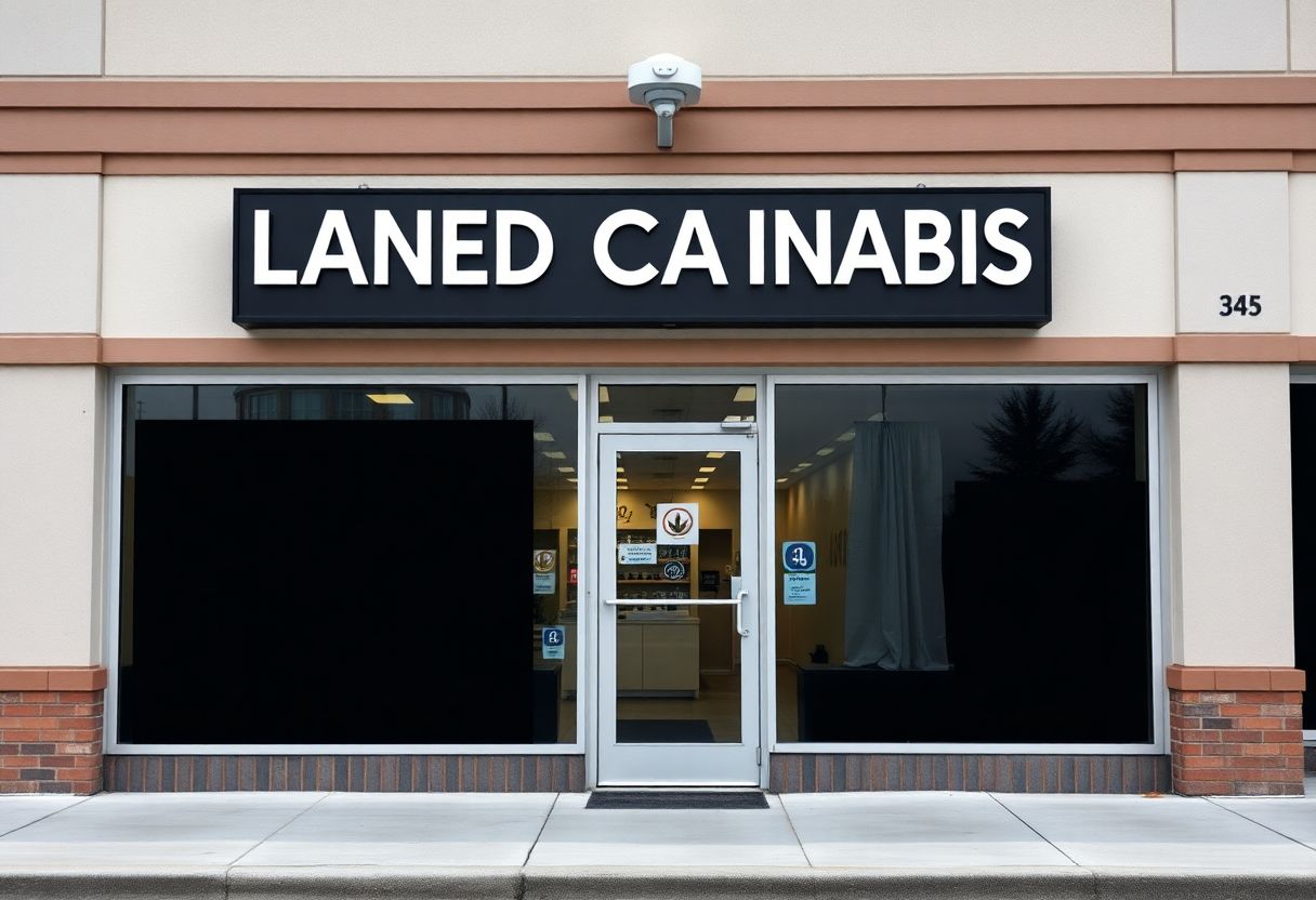 Security cameras and access control system installed at a cannabis retail dispensary entrance in Ontario