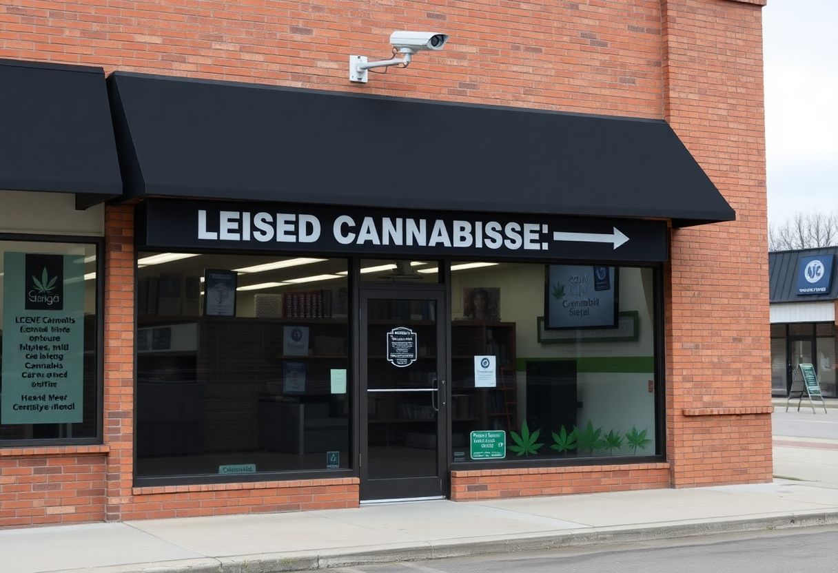Security cameras and access control system installed at a cannabis retail dispensary entrance in Ontario