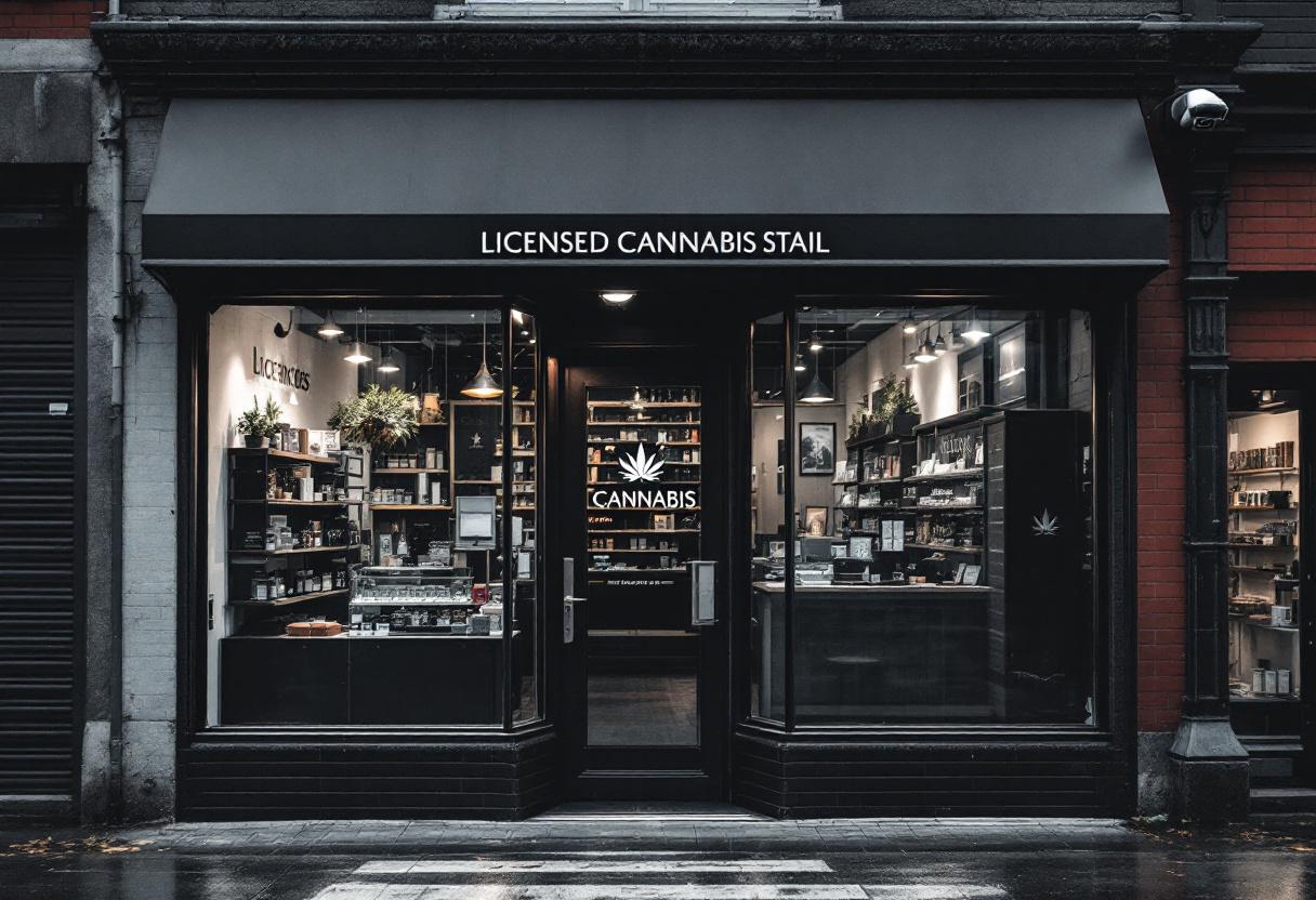 Security cameras and access control system installed at a cannabis retail dispensary entrance in Ontario