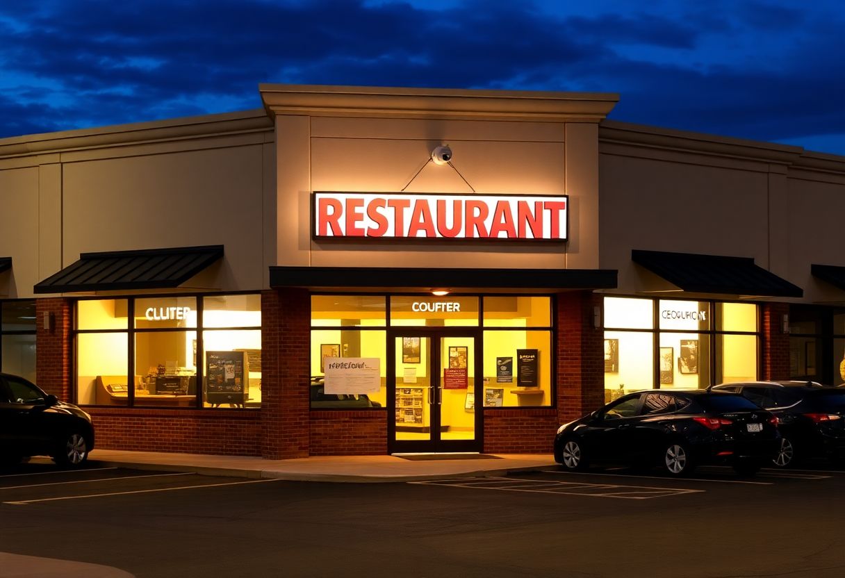 Security camera monitoring the counter and entrance of a restaurant in Ontario