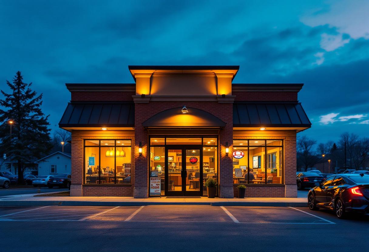 Security camera monitoring the counter and entrance of a restaurant in Ontario