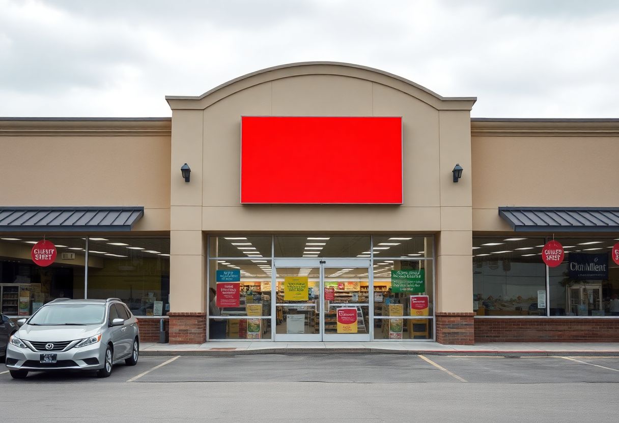 Security camera monitoring the entrance and checkout area of a retail store in Ontario