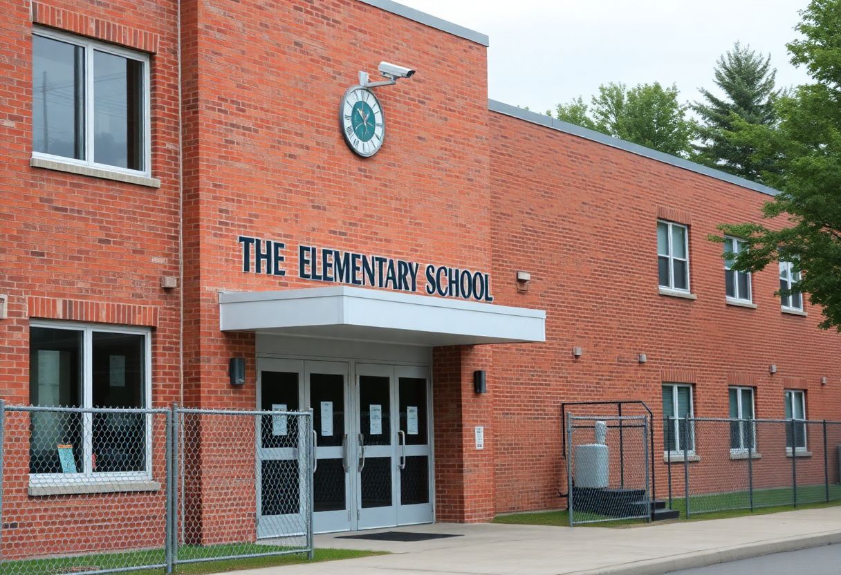 Secure buzzer entry system and camera at the front entrance of an Ontario school