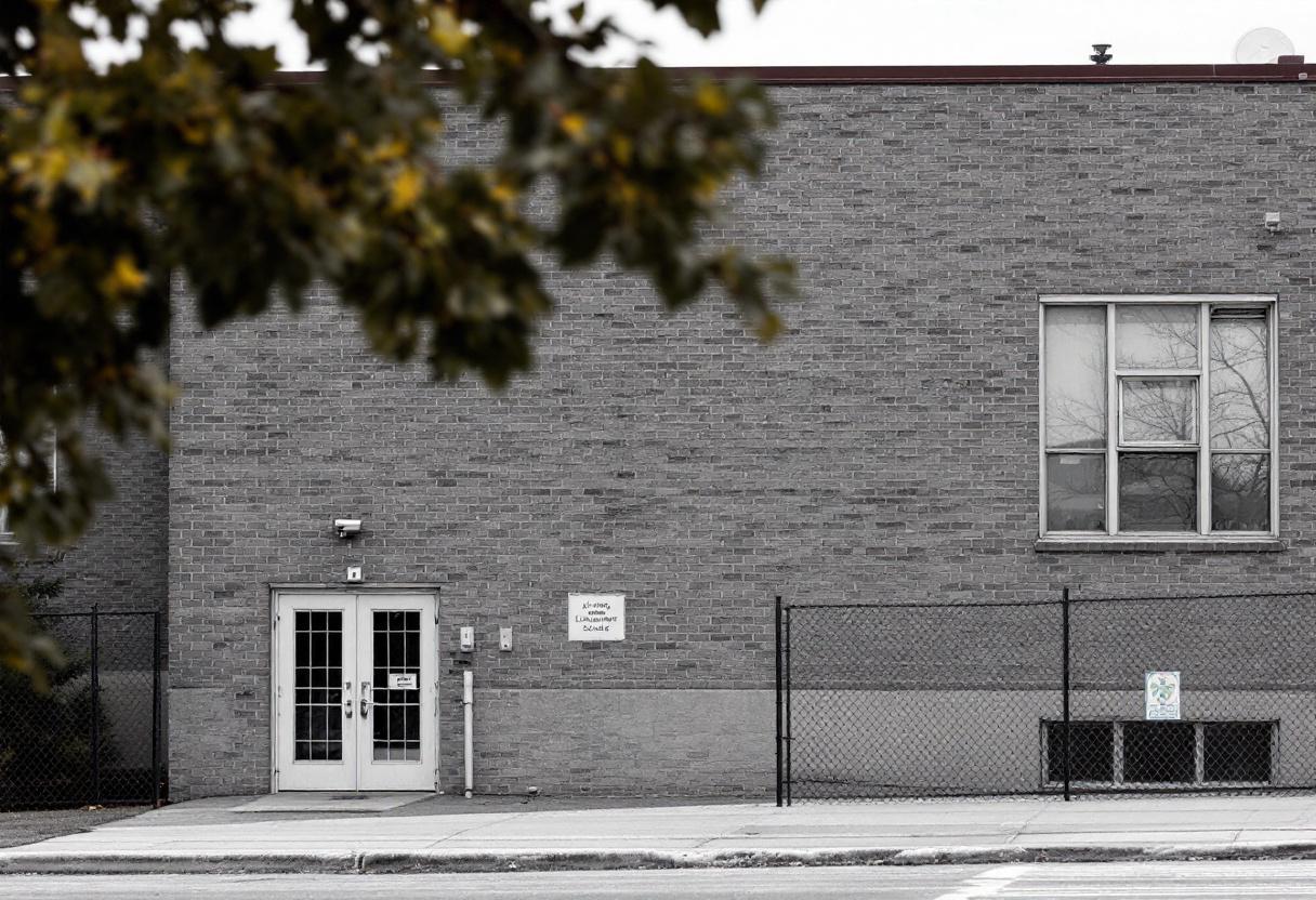 Secure buzzer entry system and camera at the front entrance of an Ontario school