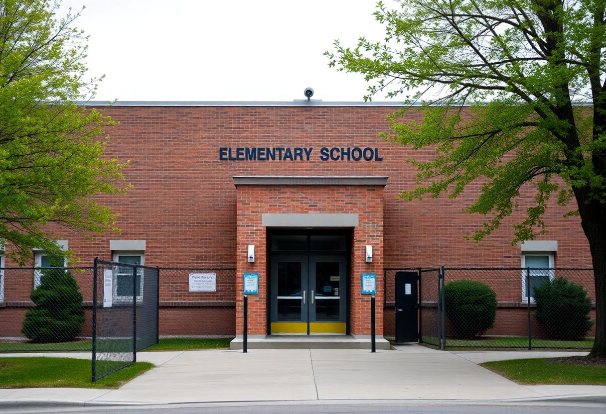 Secure buzzer entry system and camera at the front entrance of an Ontario school