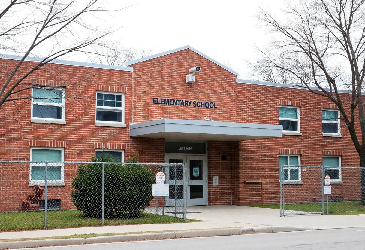 Secure buzzer entry system and camera at the front entrance of an Ontario school