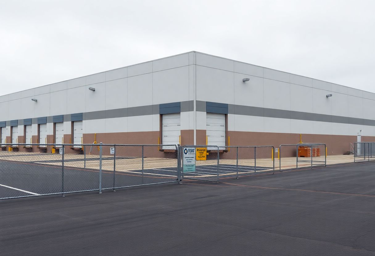 4K security cameras monitoring a warehouse interior with product aisles