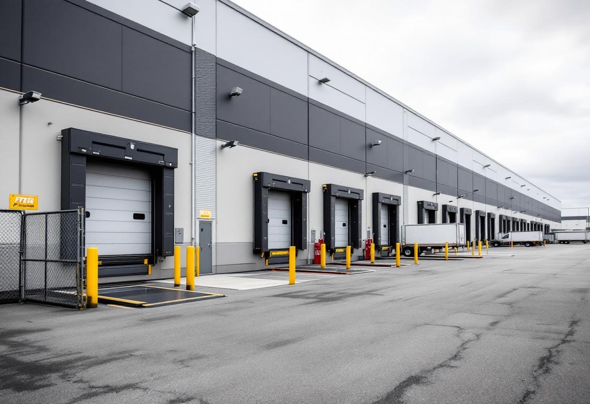 4K security cameras monitoring a warehouse interior with product aisles